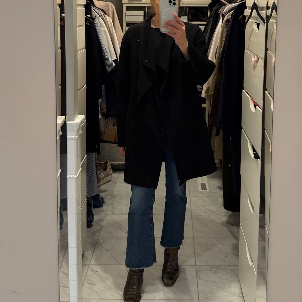 Vince Wool Blend Shawl Collar Coat